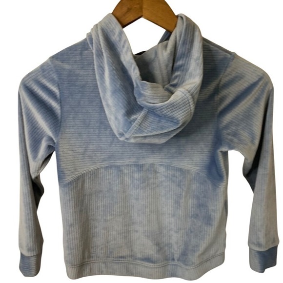 Kids Blue Hoodie, Pullover Sweatshirt, Soft Velour-Like Casual Top - Picture 1 of 4
